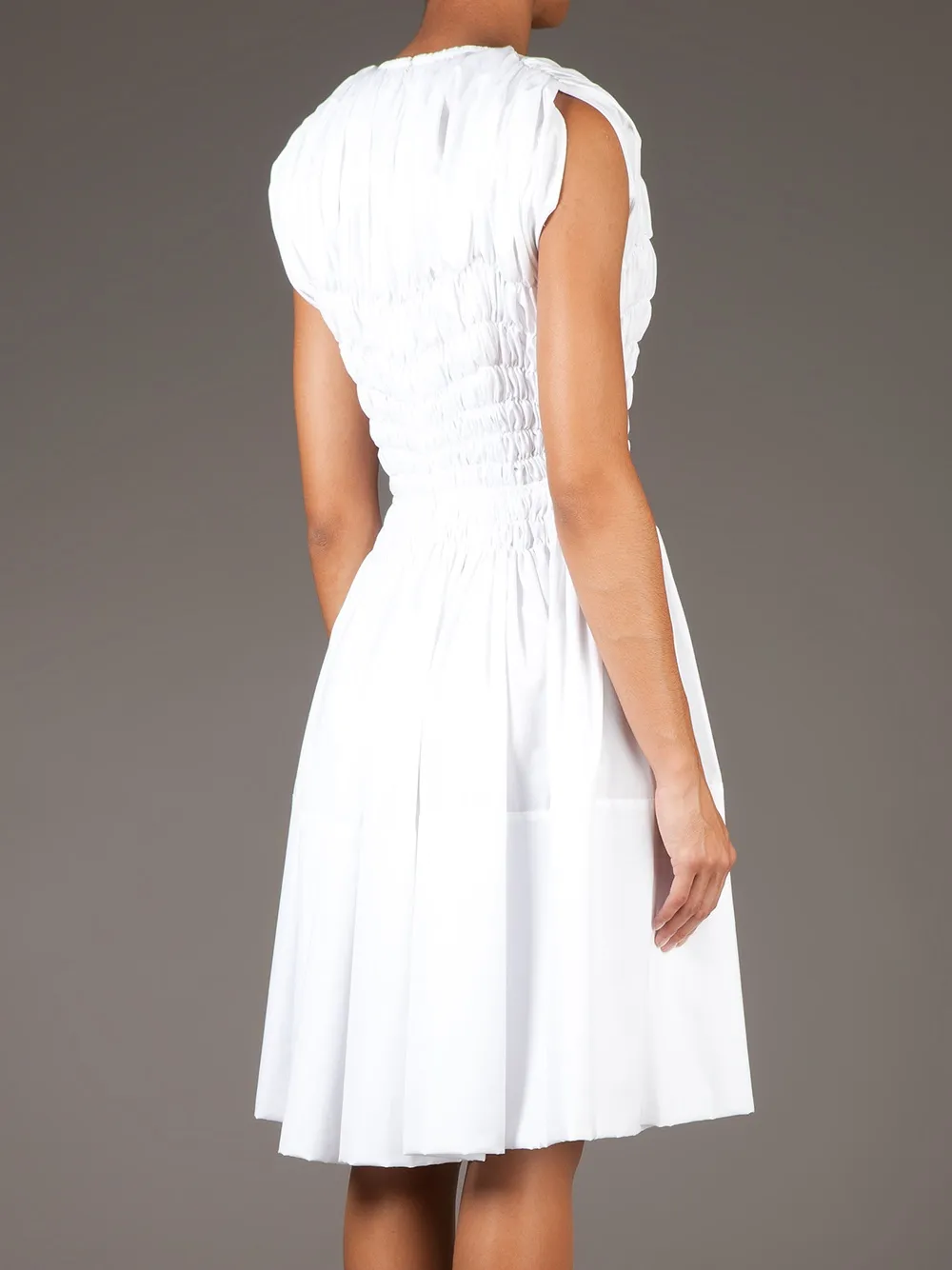 Maison Rabih Kayrouz ruched flared dress Wit