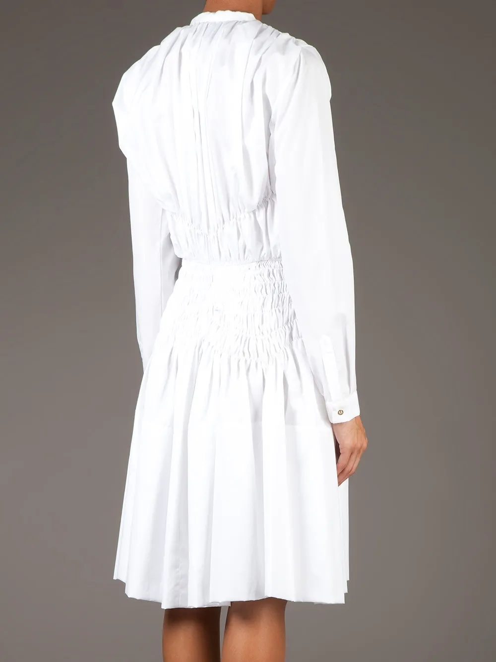 Maison Rabih Kayrouz Ruche Detail Shirt Dress In White