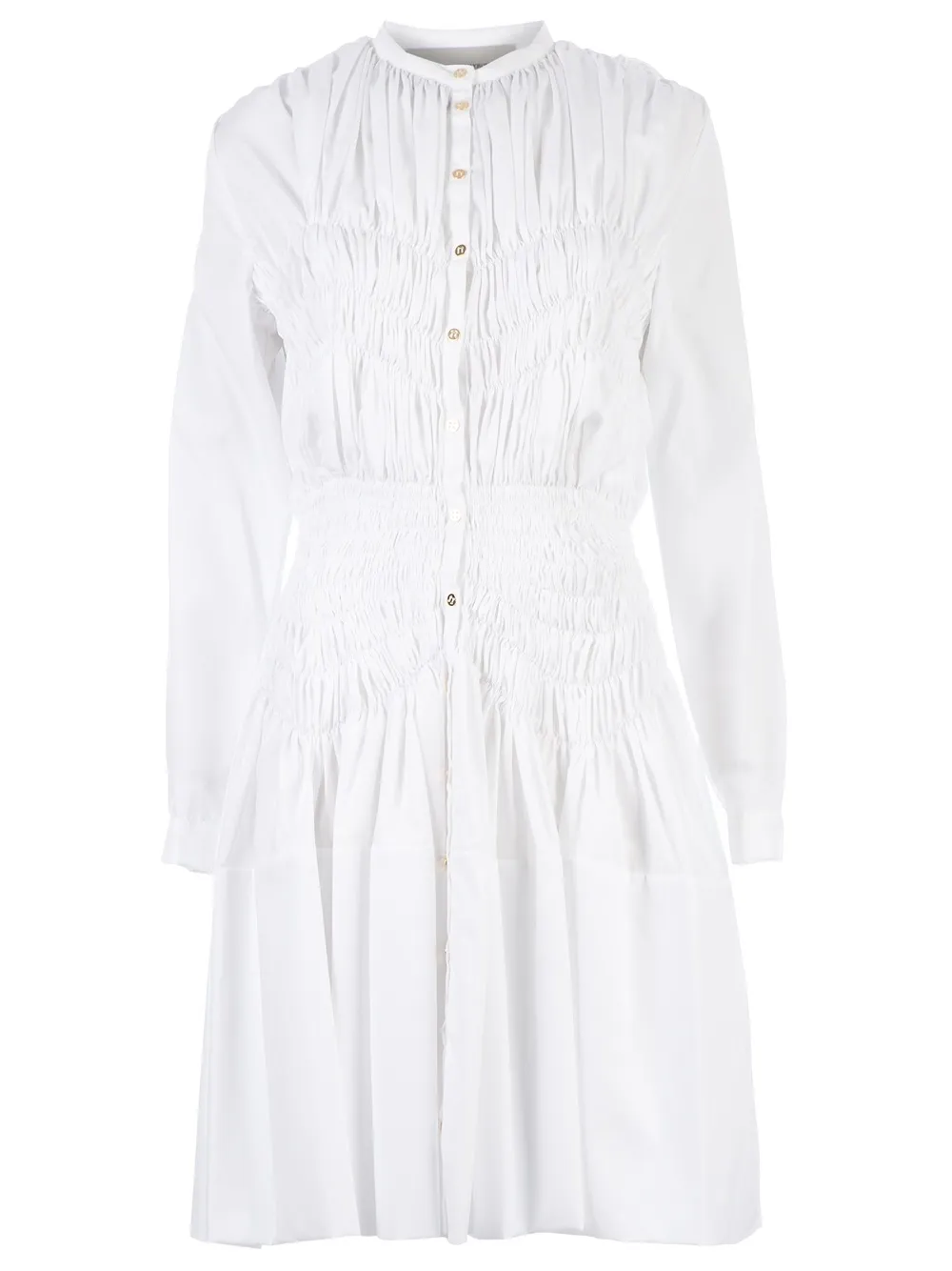 Maison Rabih Kayrouz Ruche Detail Shirt Dress In White