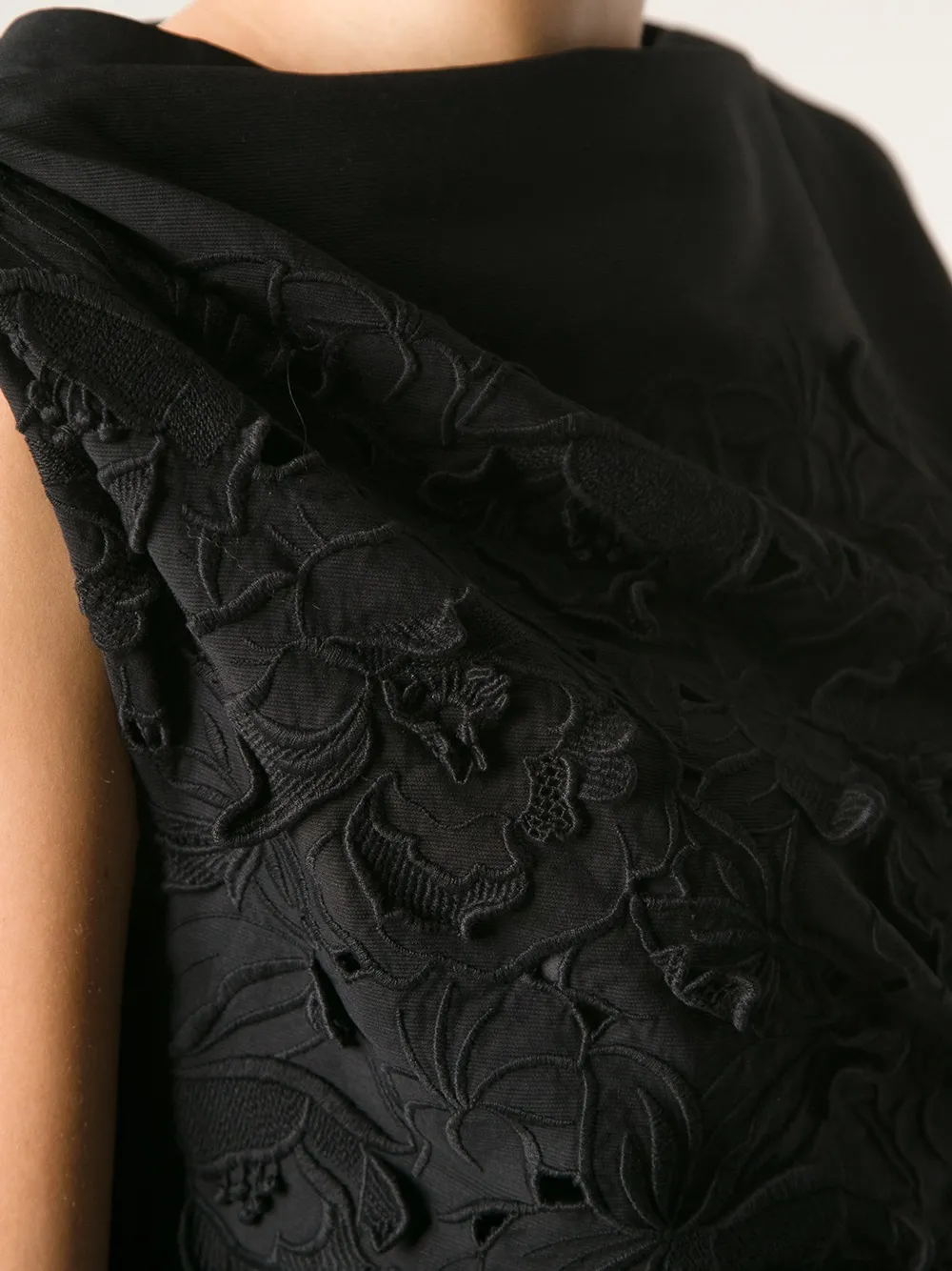 Lanvin sculpted floral dress Zwart