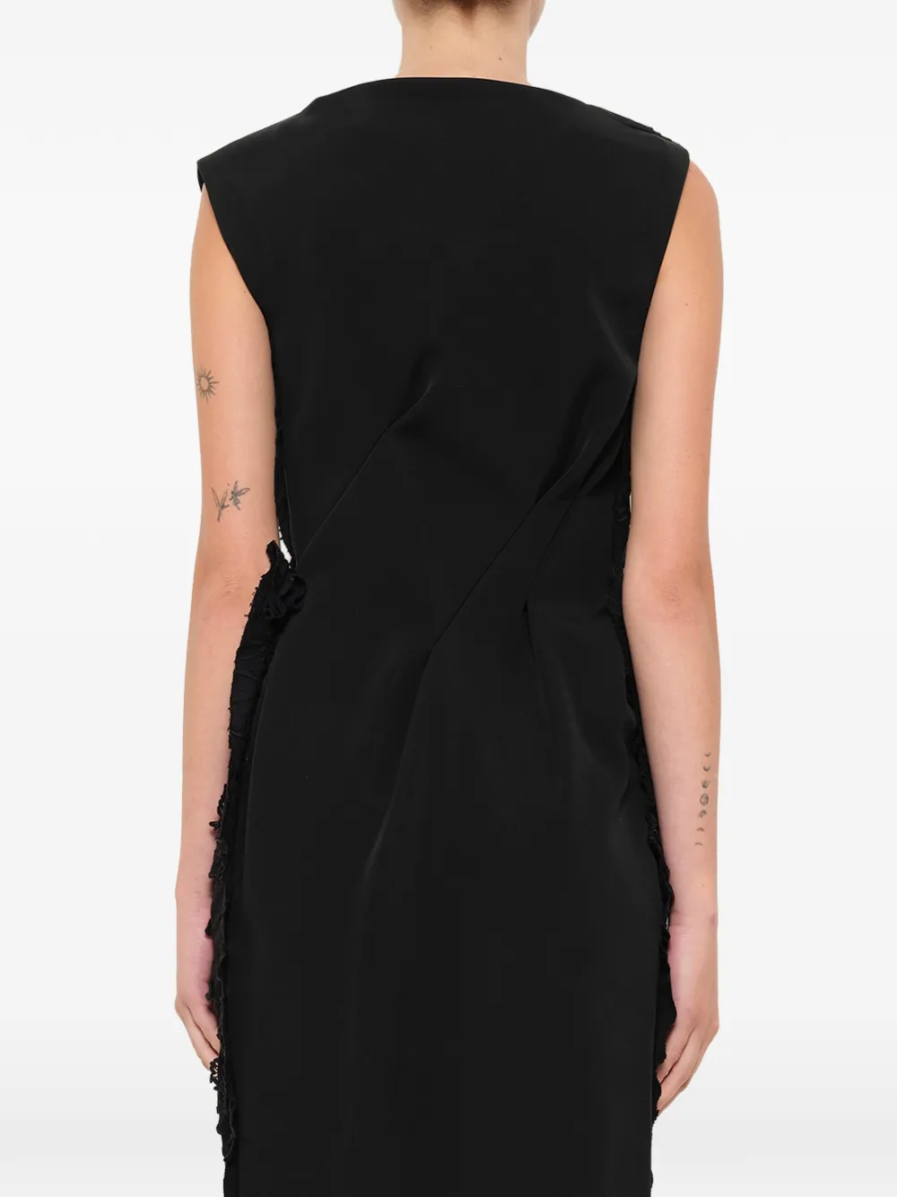 Lanvin sculpted floral dress Zwart