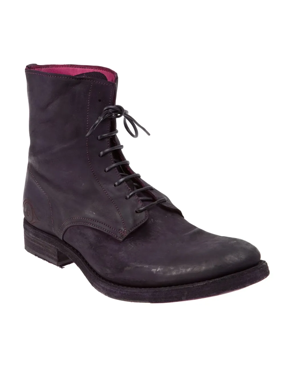 L'Eclaireur Made By distressed lace-up boot Purple