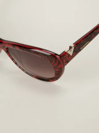 Eyewear Farfetch Valentino Lunettes Soleil De Dentelle Imprimées g76bfvYy