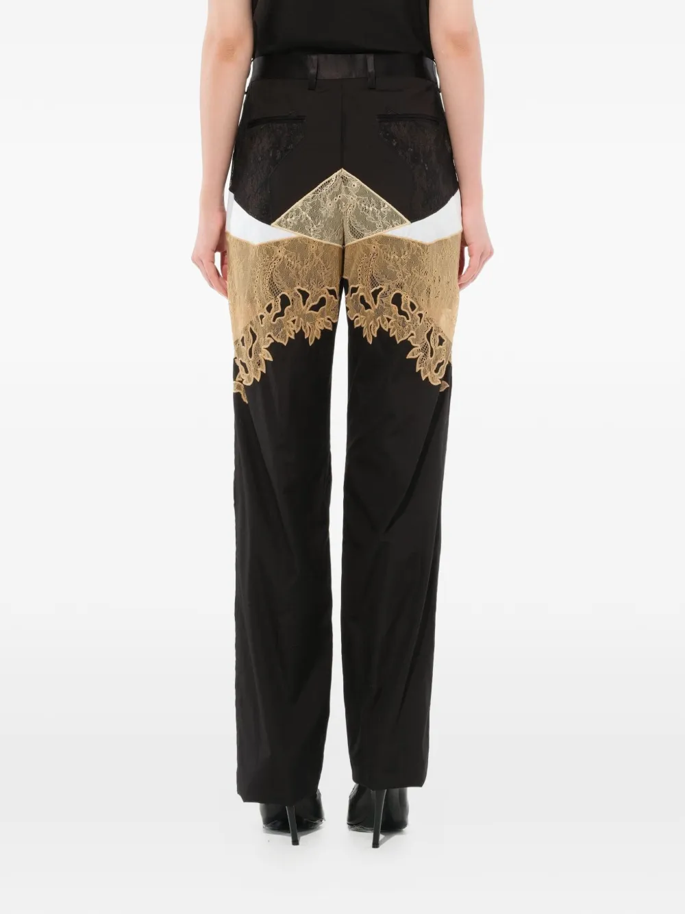 Givenchy lace panel trouser Zwart