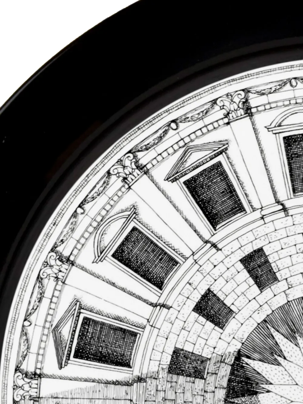  Fornasetti Tablett Mit Geometrischem Print   Schwarz 