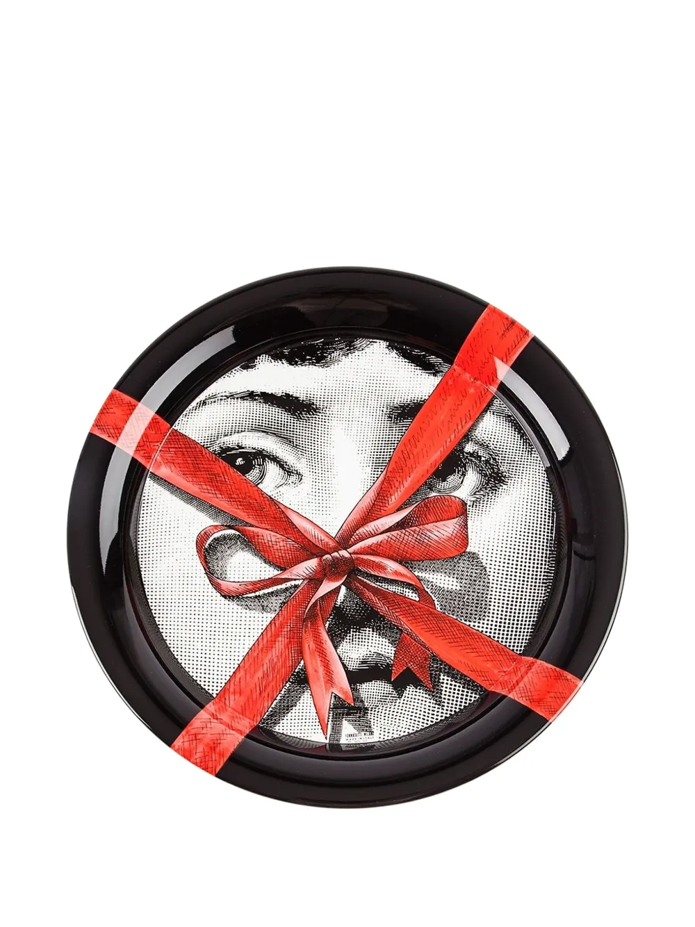 Fornasetti printed round tray | Black | Image 1
