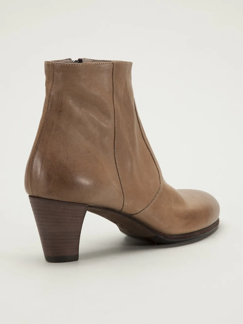 laboratorigarbo ariel侧拉链饰粗跟短靴