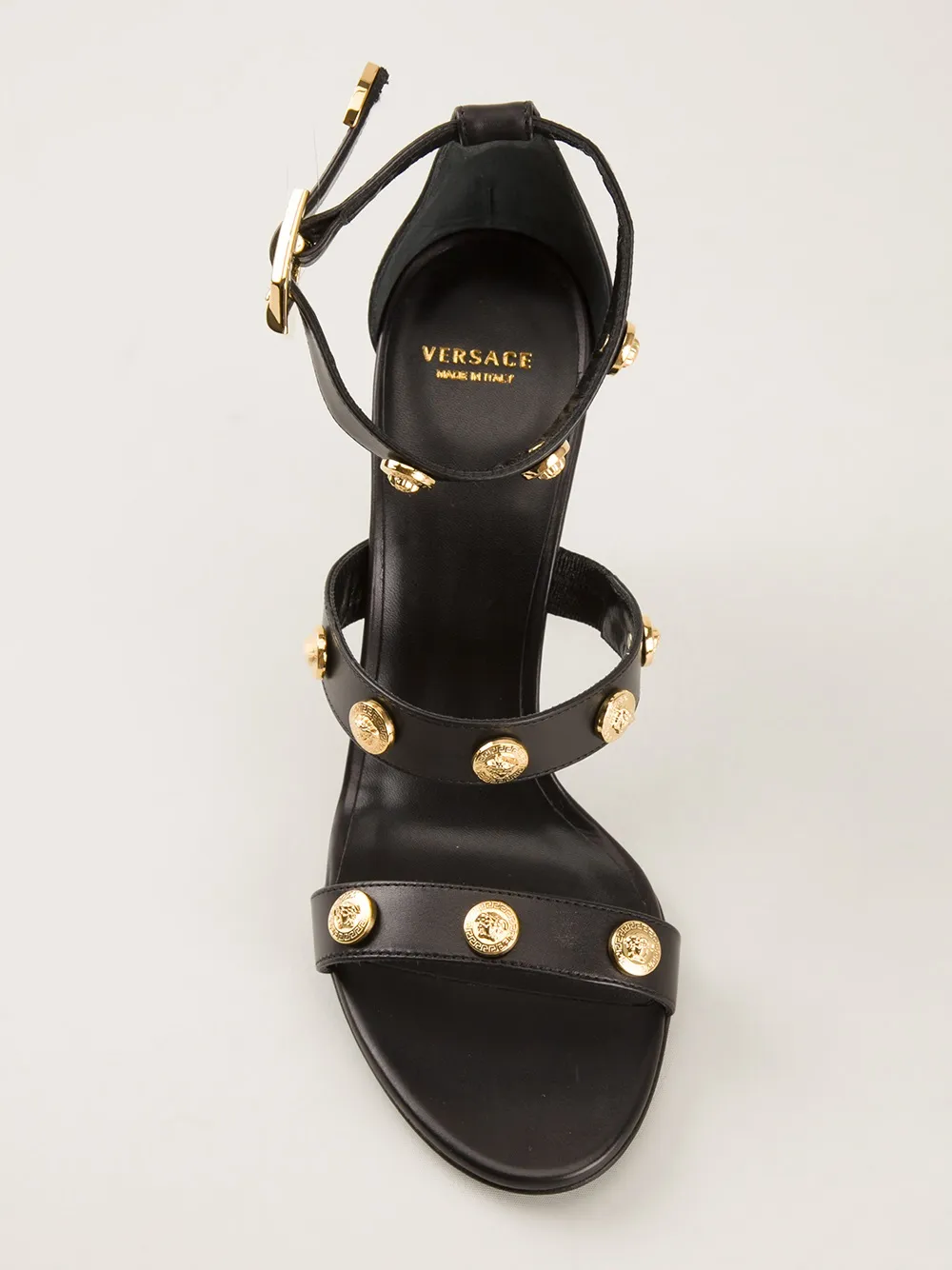 medusa stud leather slides