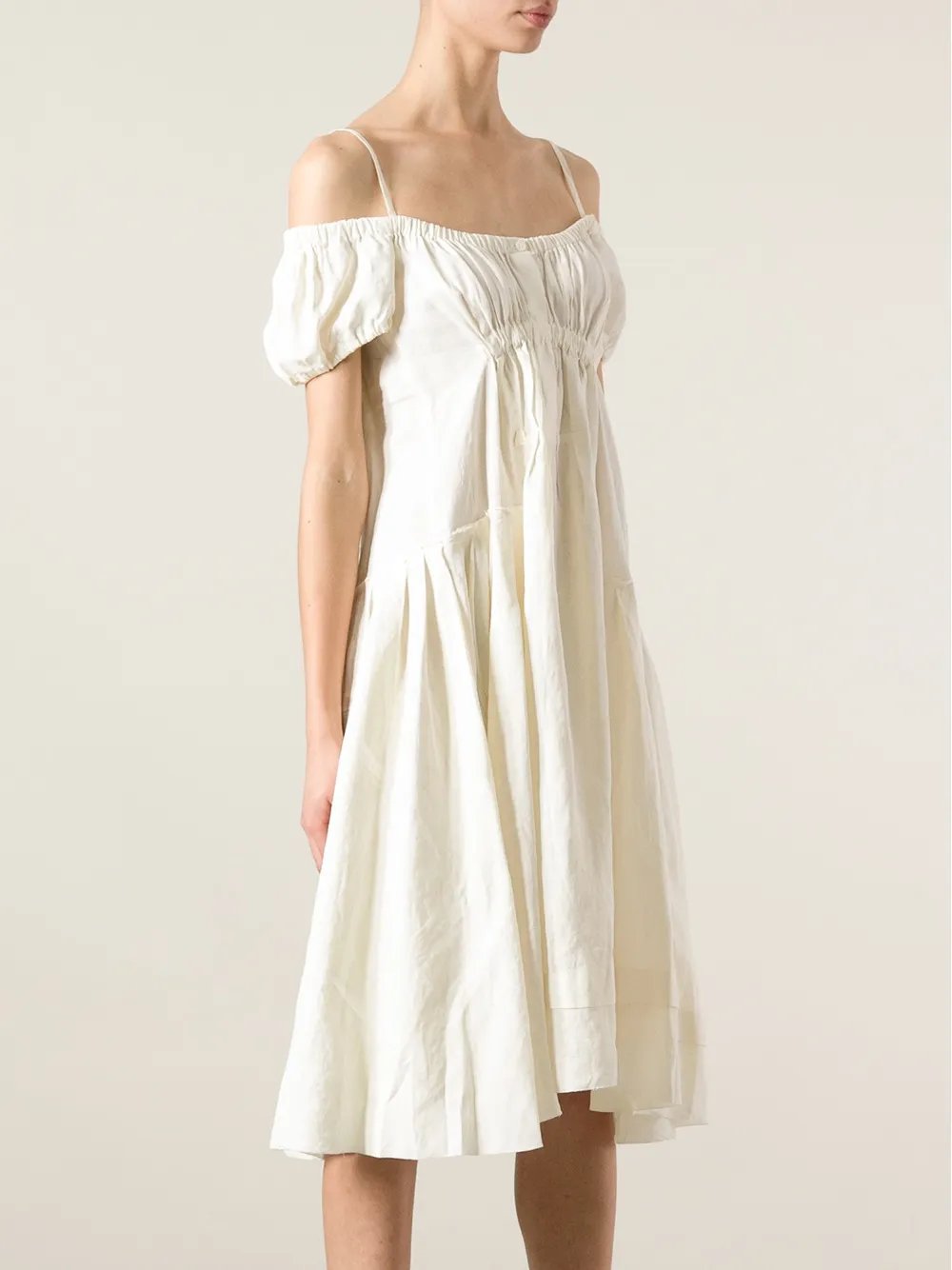 prada off the shoulder dress