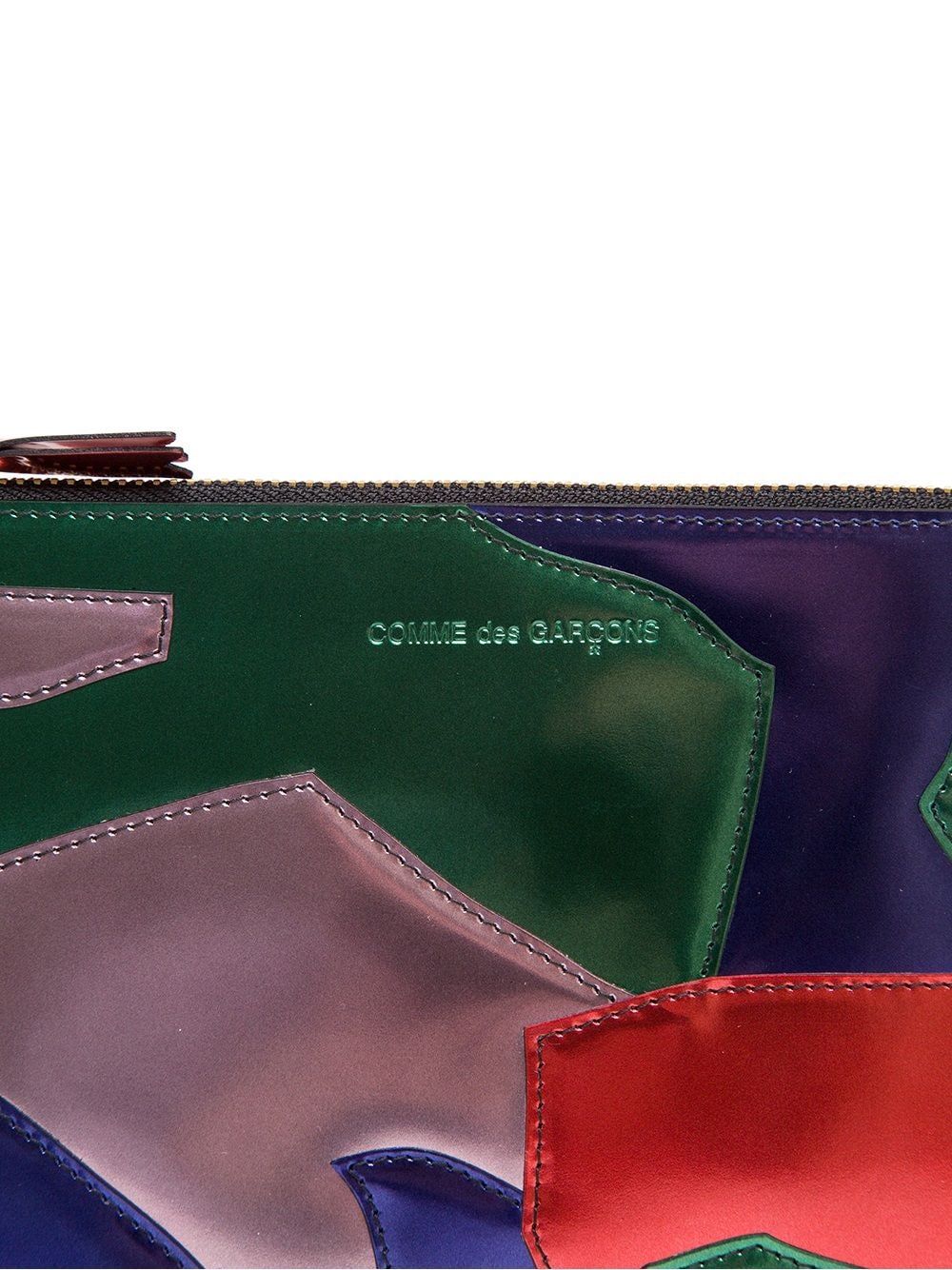Shop Comme Des Garçons Patchwork Patent Leather Pouch In Multicolour
