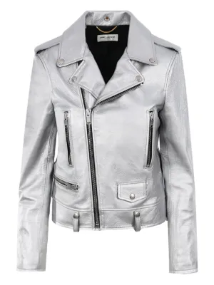 KW⭐︎サンローラングレー ライダースジャケット Saint Laurent（サンローラン）ウィメンズ ライダースジャケット