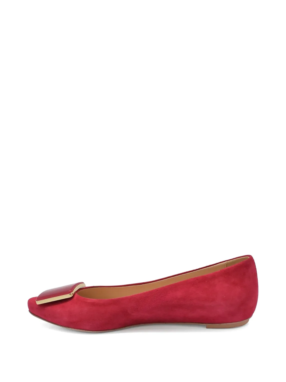 Tod's square gem stone detail ballerina Rood