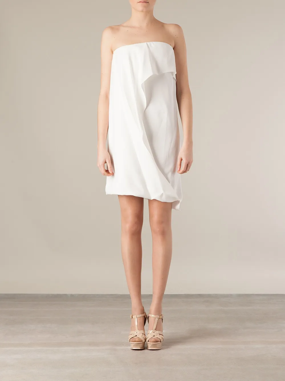 Maison Rabih Kayrouz strapless draped dress - Wit
