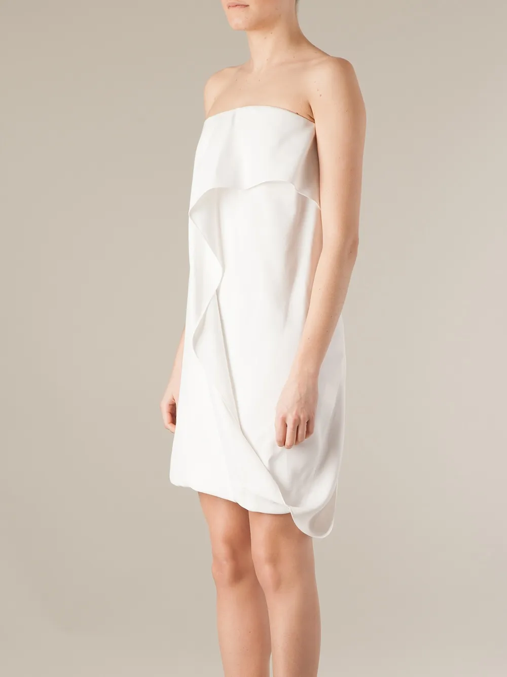 Maison Rabih Kayrouz Strapless Draped Dress In White