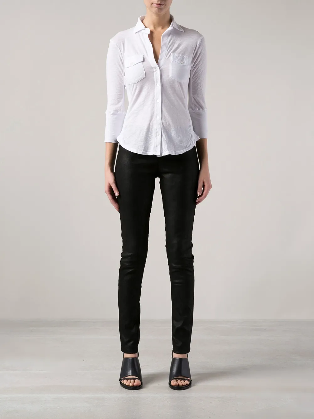 James Perse Sheer Slub Panel Shirt - Farfetch