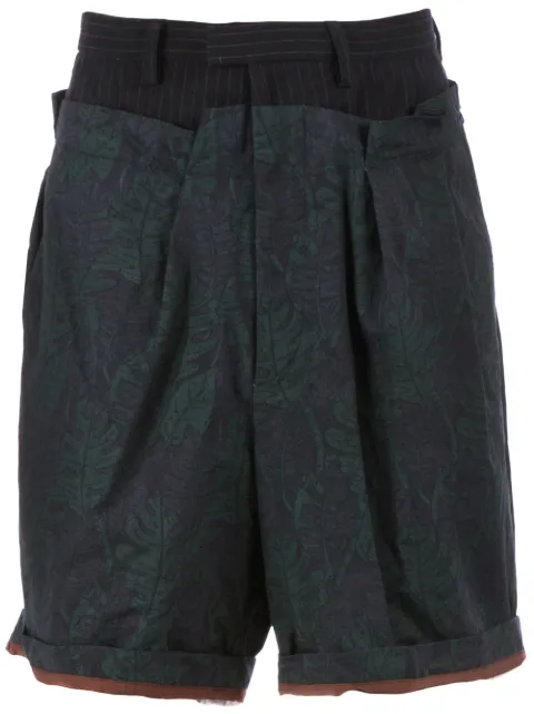 Kolor floral pinstriped top shorts