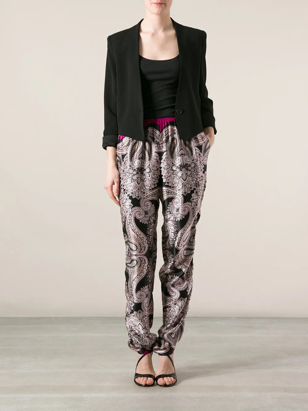 Lanvin paisley print trousers Zwart