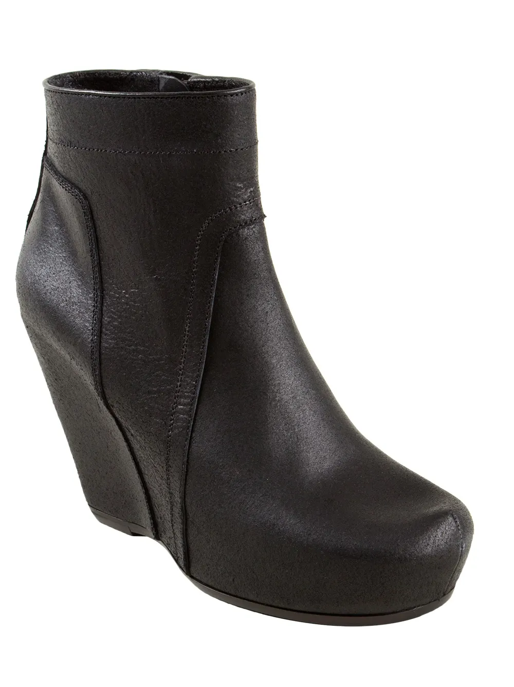 Rick Owens Wedge Ankle Boots In Black