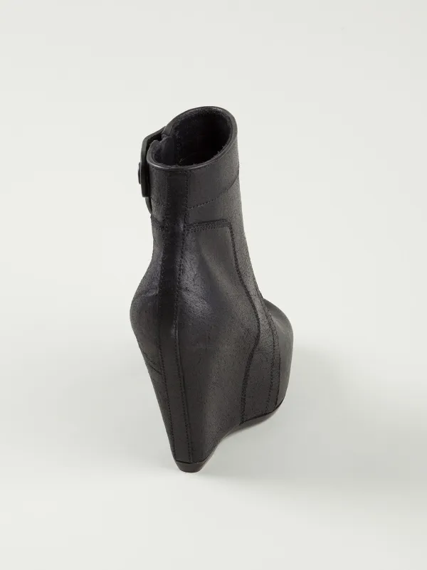 Rick Owens Wedge Ankle Boots | Black | FARFETCH JO