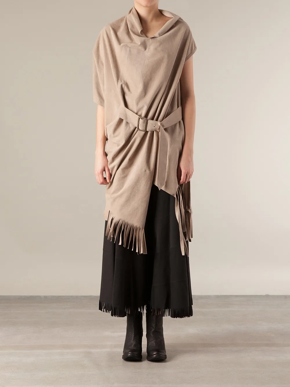 Junya Watanabe fringed skirt - Zwart
