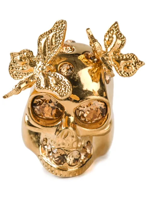 Alexander McQueen skull and butterfly cocktail ring