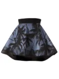 Fausto Puglisi palm tree print flared skirt - Blue
