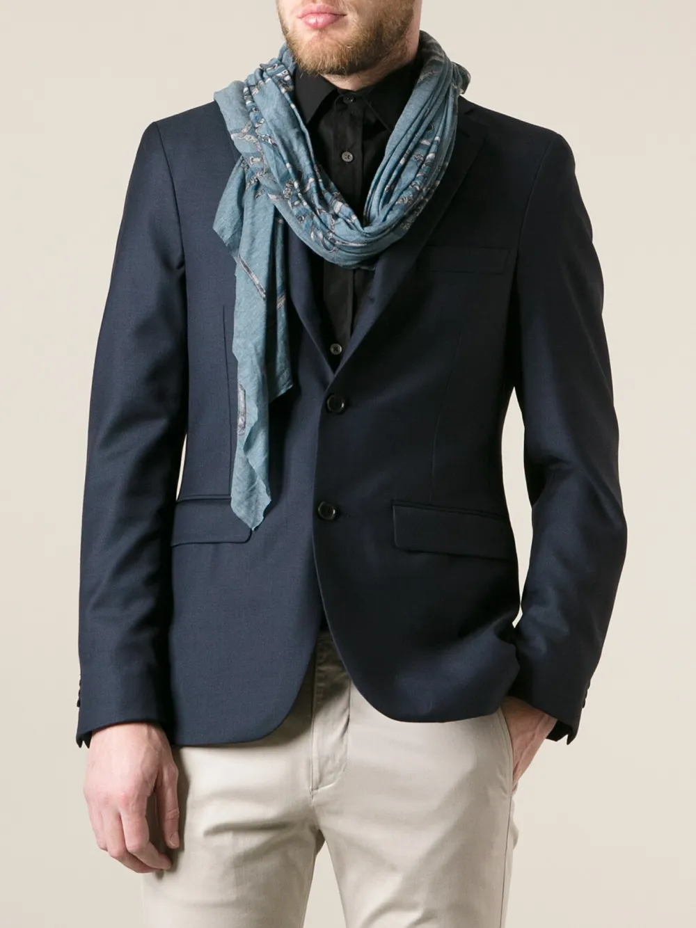 Gucci printed scarf - Blauw