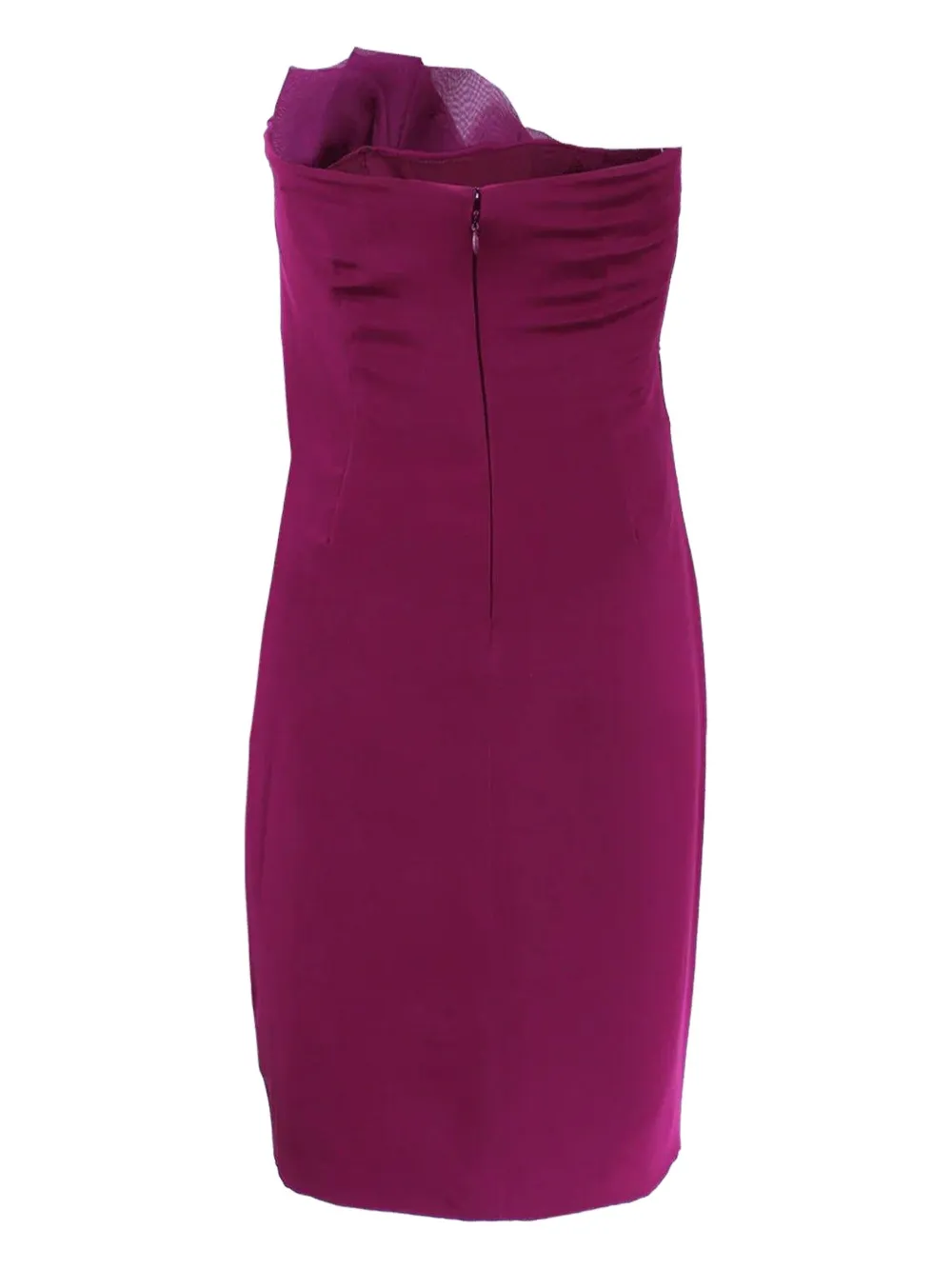 Marchesa Notte Strapless Midi Dress In Purple