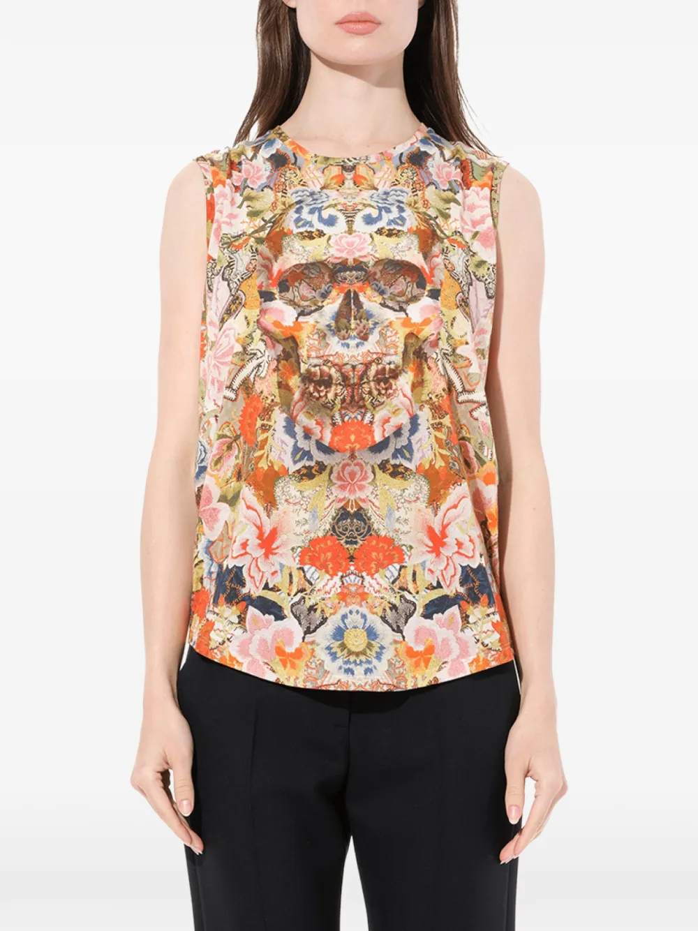 Alexander McQueen floral skull vest - Multicolore