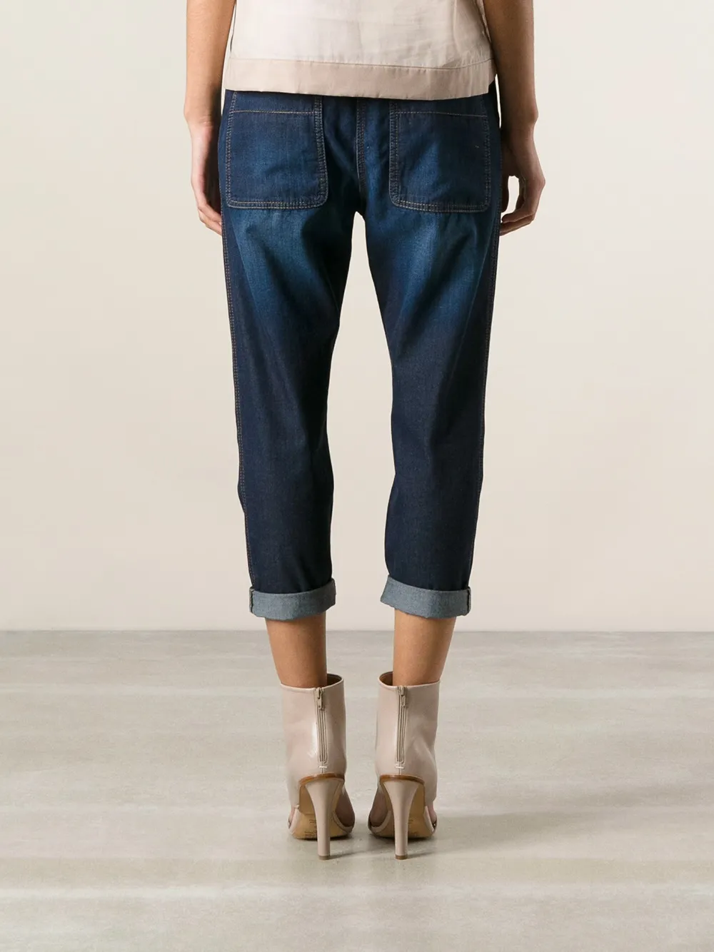 Brunello Cucinelli Jeans met trekkoordtaille Blauw