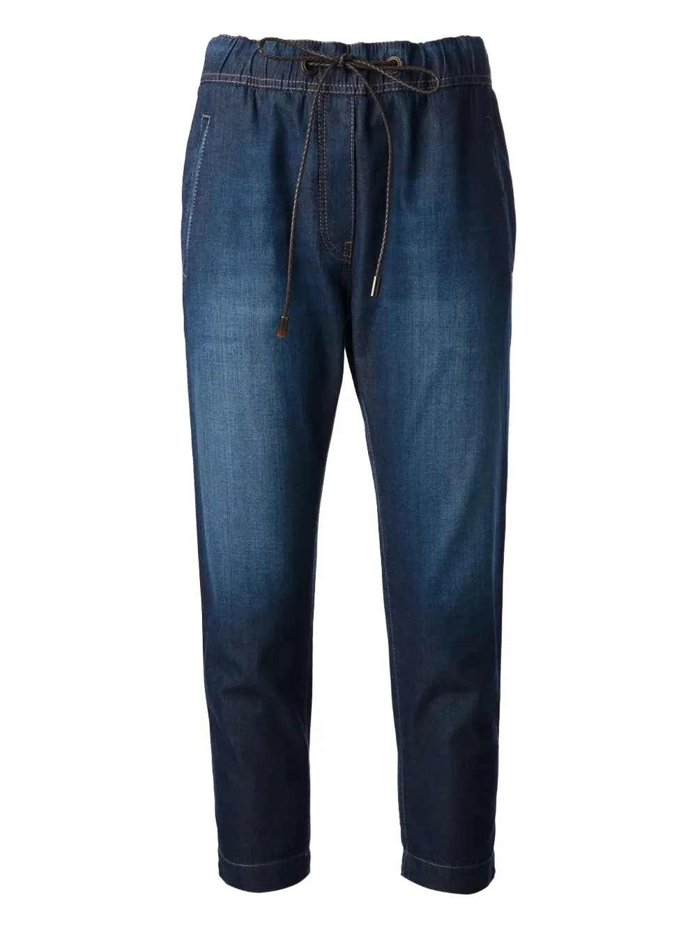 Brunello Cucinelli Jeans met trekkoordtaille Blauw