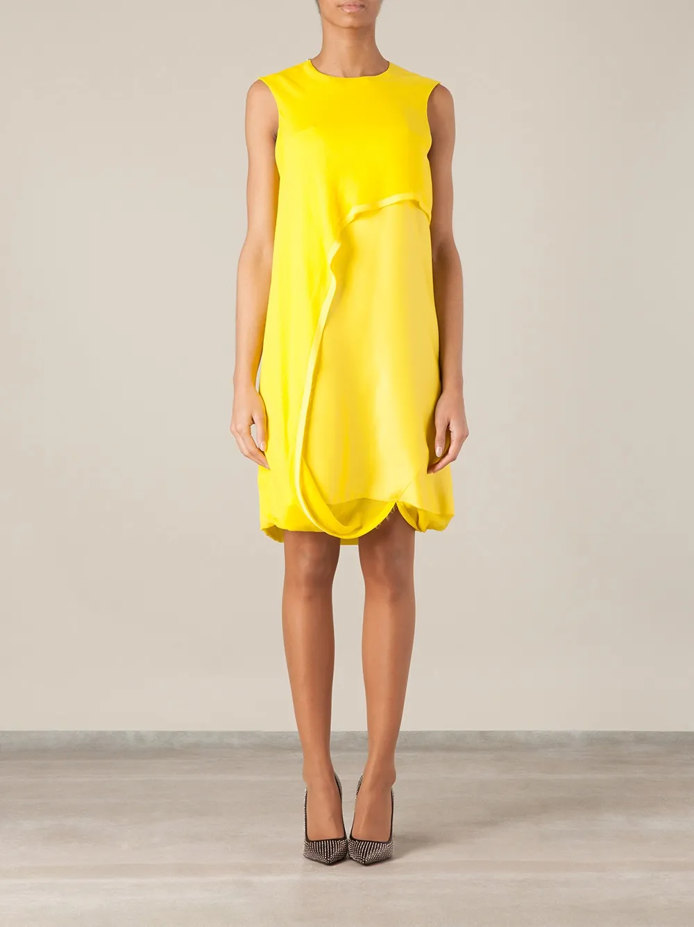 Maison Rabih Kayrouz Layered Panel Dress In Yellow