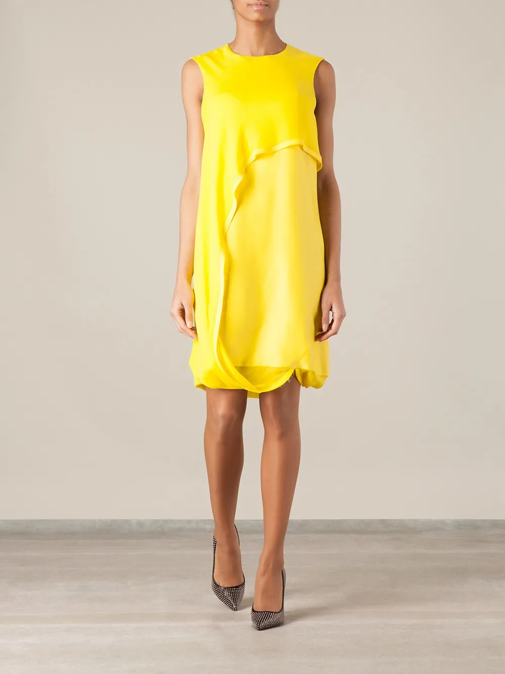 Maison Rabih Kayrouz Layered Panel Dress In Yellow