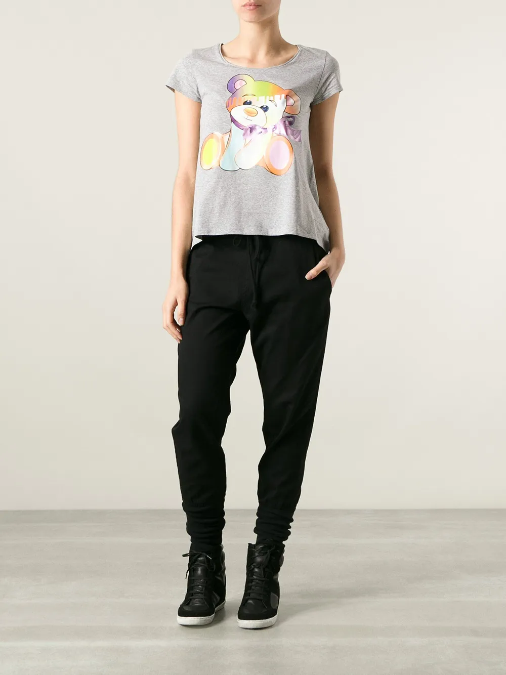 Y 3 Multicolour Bear Print T Shirt   Grau 