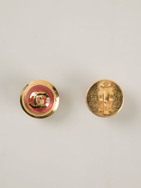 Chanel Vintage Cabochon Logo Earrings - Farfetch