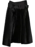 Junya Watanabe pleated midi satin skirt - Black