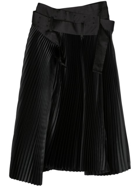 Junya Watanabe pleated midi satin skirt