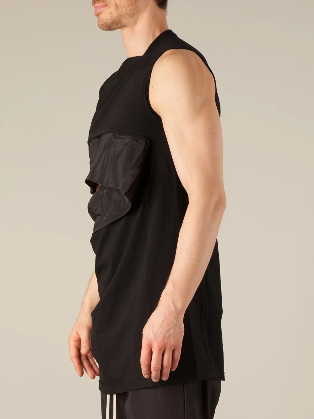Rick Owens Drkshdw Contrast Panel Sleeveless Top In Black