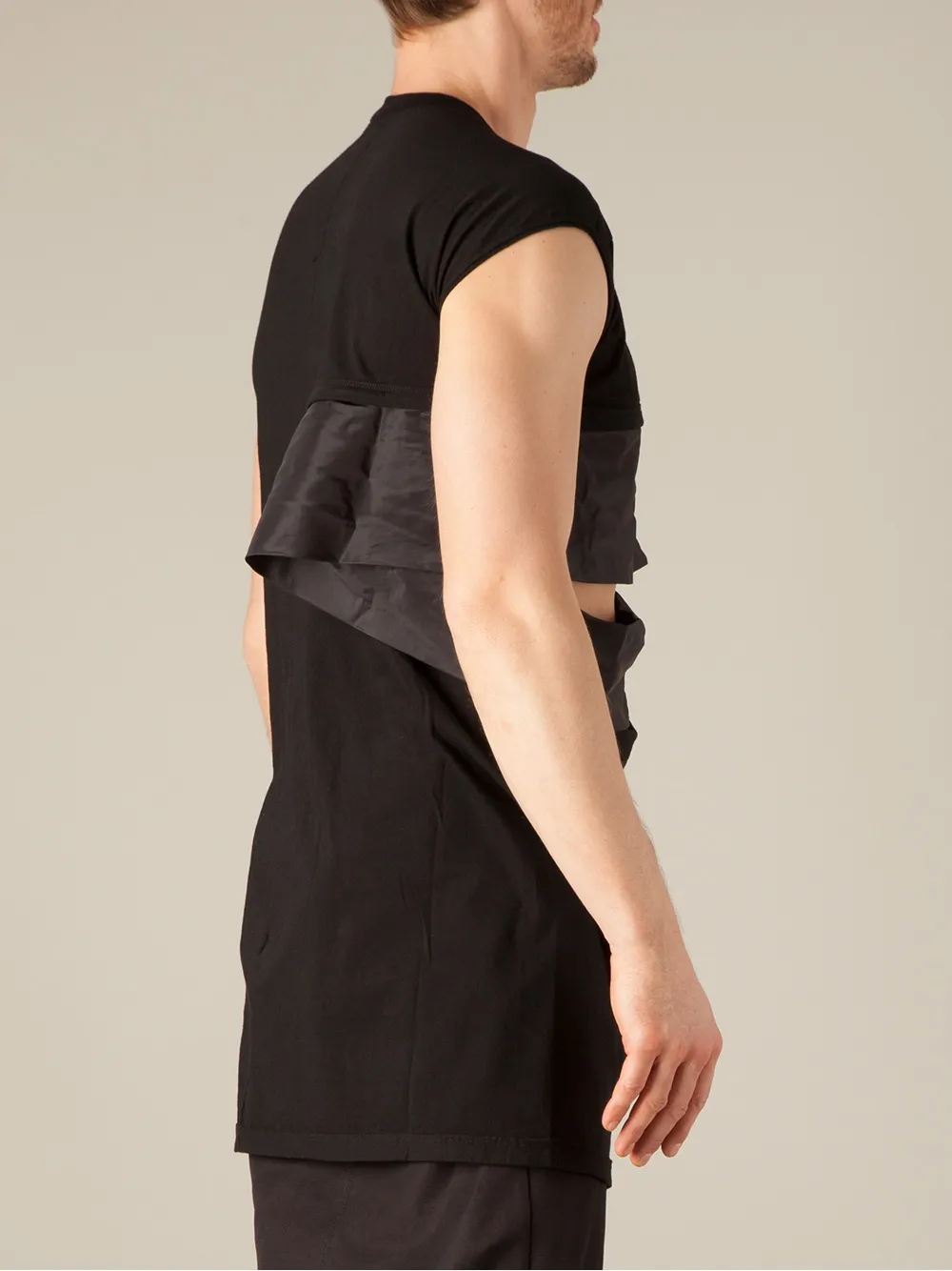 Rick Owens Drkshdw Contrast Panel Sleeveless Top In Black