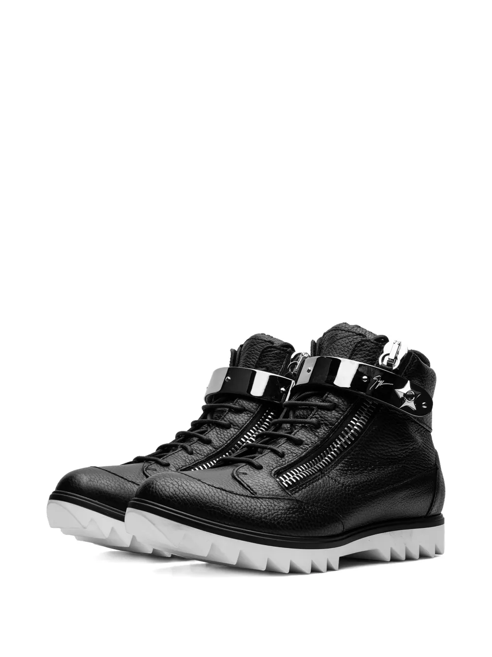 Giuseppe Zanotti zip detailed biker boots Zwart
