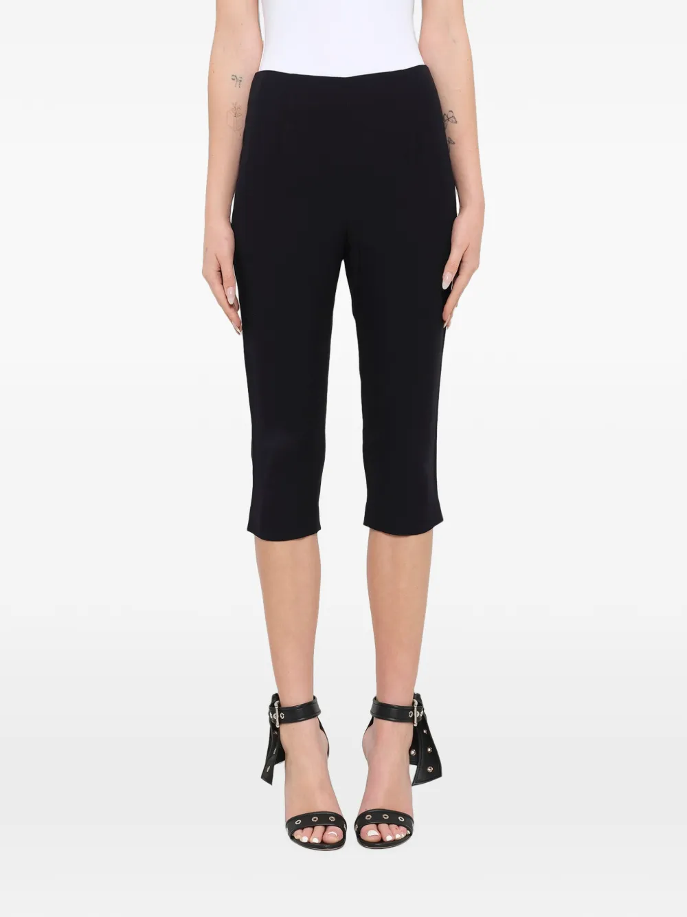 Alexander McQueen zip cropped trousers - Nero