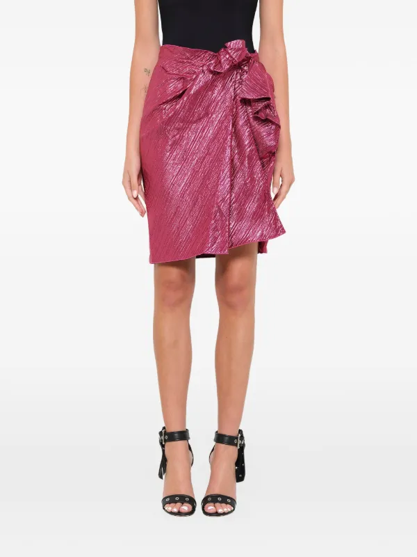 Lanvin Gathered Detail Pencil Skirt in Pink