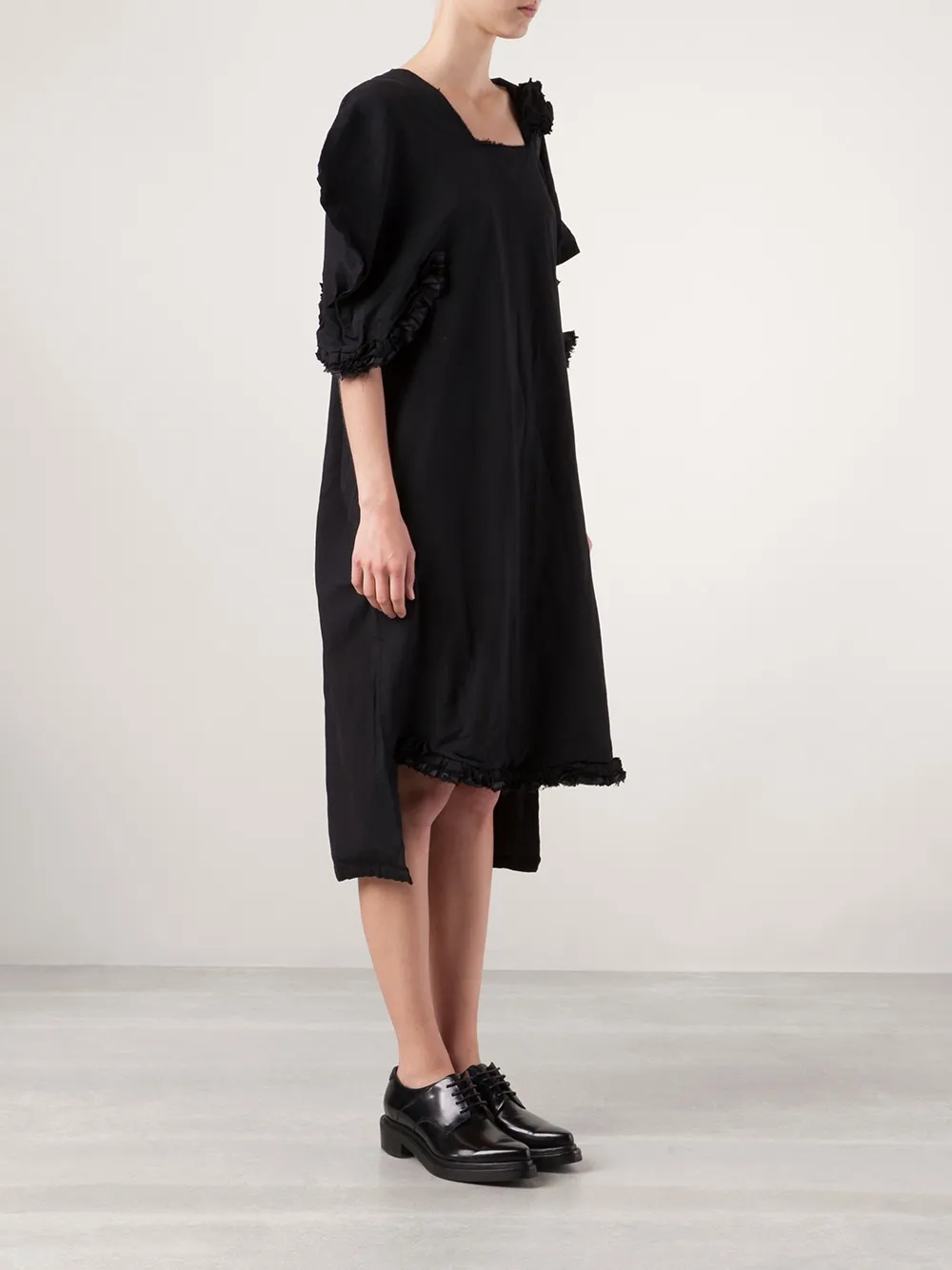 Comme Des Garçons ruffle trimmed dress Zwart