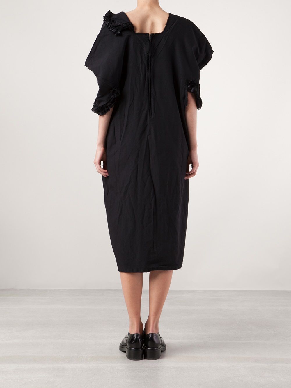 Comme Des Garçons ruffle trimmed dress Zwart