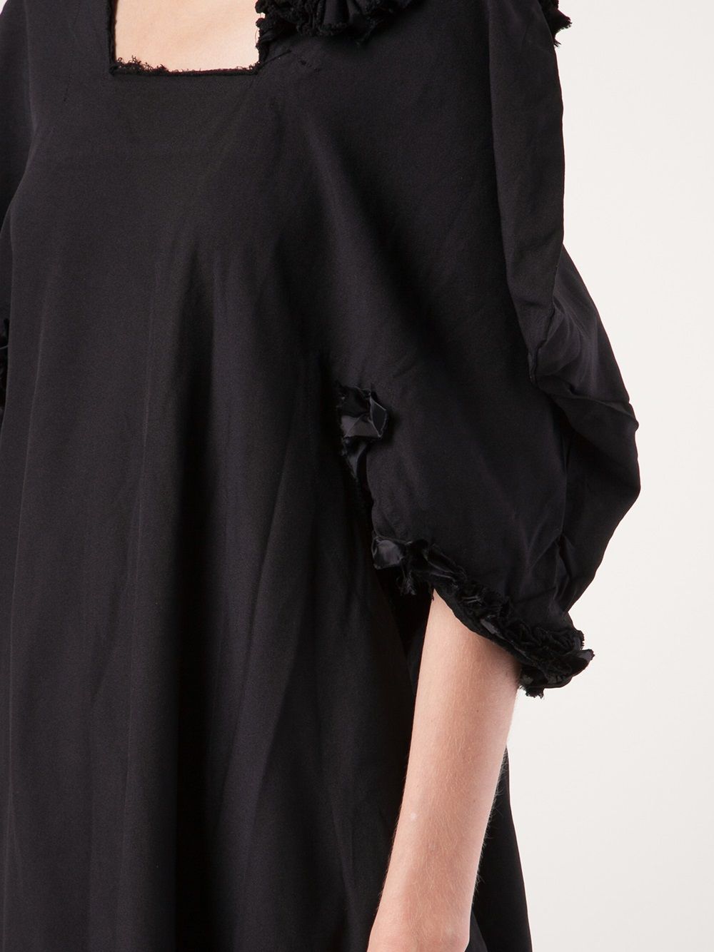 Comme Des Garçons ruffle trimmed dress Zwart