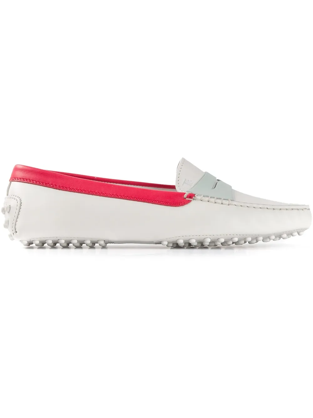 Tod's contrast trim loafers - Bianco