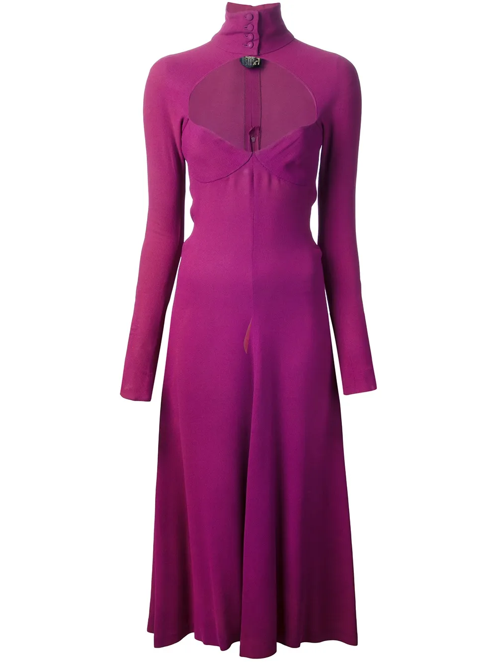 Biba Vintage Fitted Funnel Neck Maxi Dress Farfetch