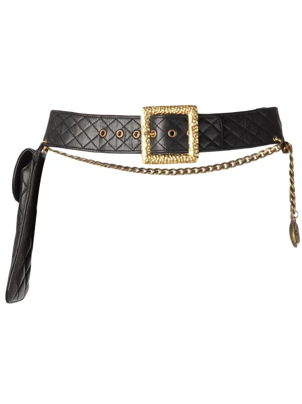CHANEL Pre-Owned Quilted Holster Belt Black FARFETCH JO