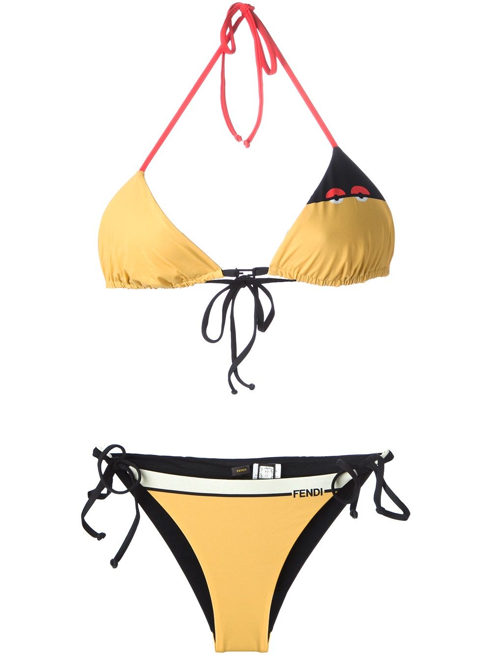 FENDI eye detail print bikini Geel