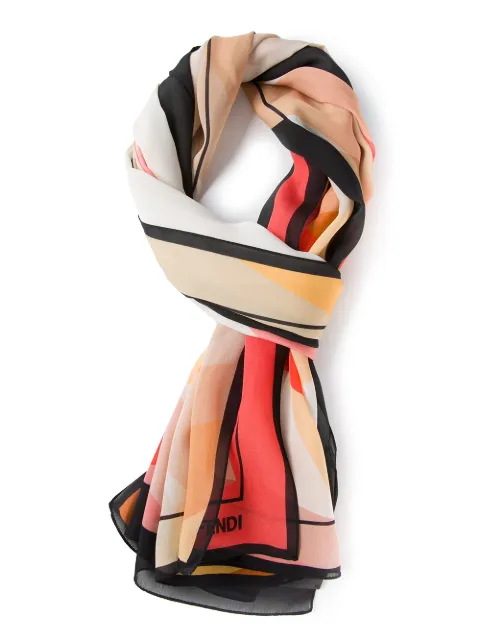 FENDI mirrored logo printed scarf